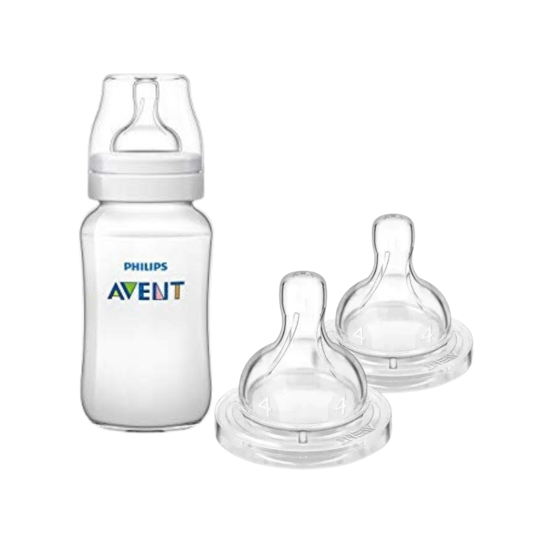 Avent Anti-colic Biberon 125ml Scf810/61+2 Tetine +6m Scf634/27