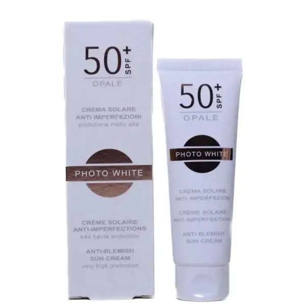 M&D PHOTO WHITE CREME SOLAIRE ANTI IMPERFECTIONS OPALE SPF50+ 50ML+ CAMOMILLA BLU DEO SPRAY OFFERT