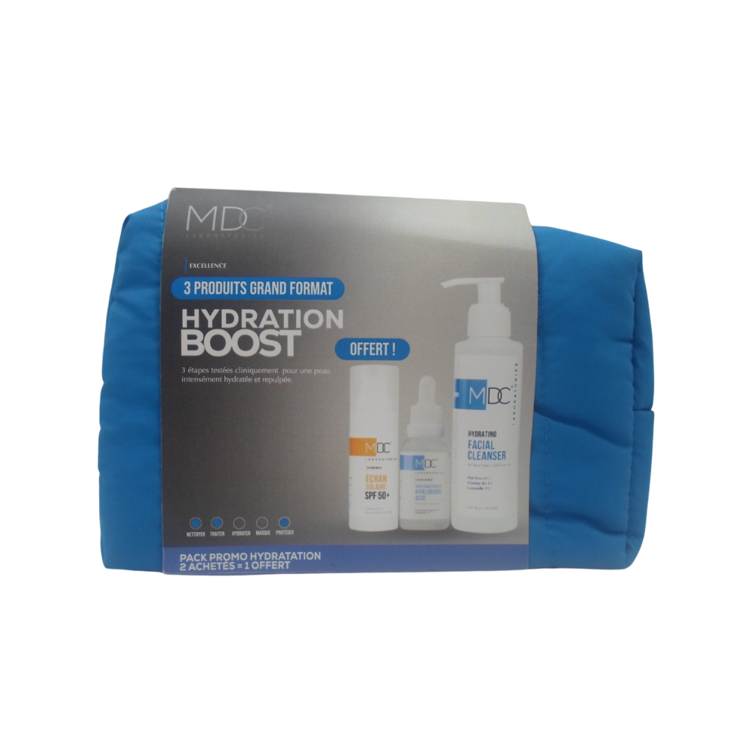 MDC Facial Cleanser + Acide Hyaluronique +Ecran Peaux Seches Excellence PACK