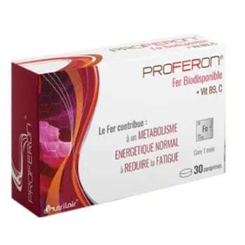 PROFERON FER BIODISPONIBLE ACIDE FOLIQUE, VITAMINE C 30 COMPRIMéS